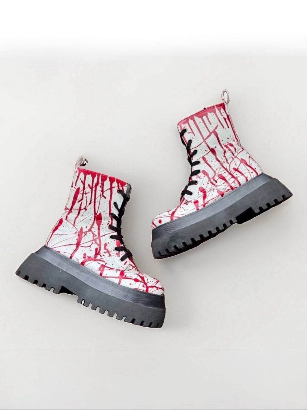 Dolls Kill Trickz N' Treatz Combat Boots- SCREAM QUEEN Women's Sz 9 Halloween